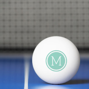 Aqua Circle Monogram Personalisiert Tischtennisball