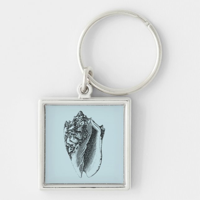 Aqua Conch Muschel Schlüsselanhänger (Vorne)