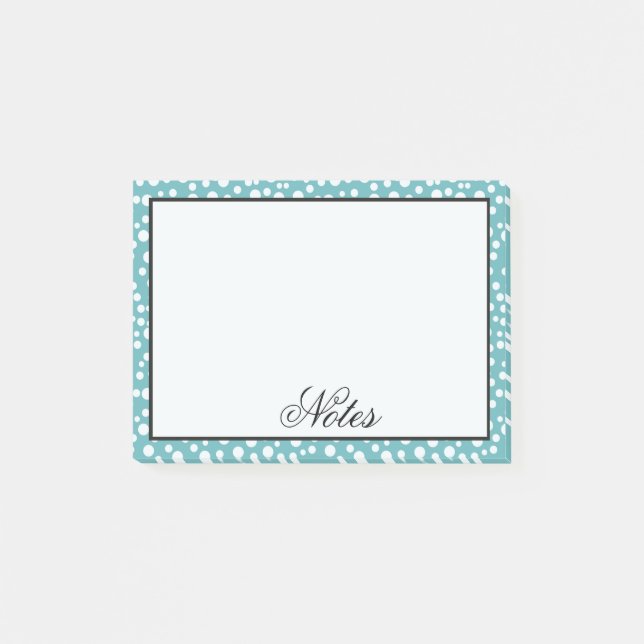 Aqua Confetti Dots Post-it Klebezettel (Vorderseite)