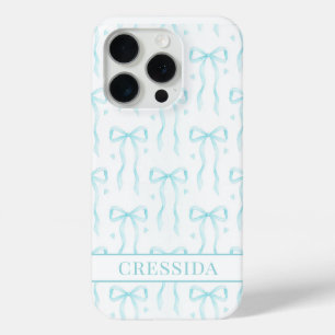 Aqua Coquette Schleifen Monogramm Case-Mate iPhone Hülle
