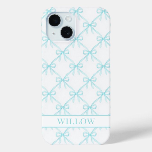 Aqua Coquette Wasserfarbenbögen Case-Mate iPhone Hülle (Rückseite)