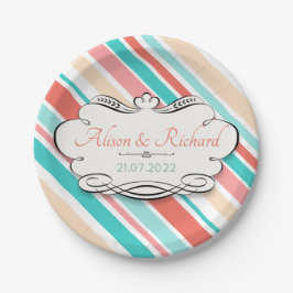 Aqua & Coral Pappteller