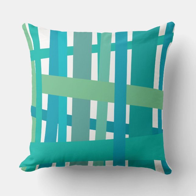 AQUA CRAZY LINES DESIGN Retro Throw Kissen (Vorderseite)