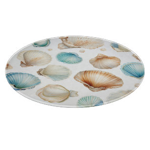Aqua Cream Beach Muscheln Brautparty Schneidebrett