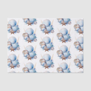 Aqua Cream Strand Muscheln Brautparty Seidenpapier