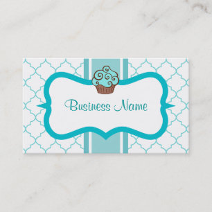 Aqua Cupcake Business Card Visitenkarte