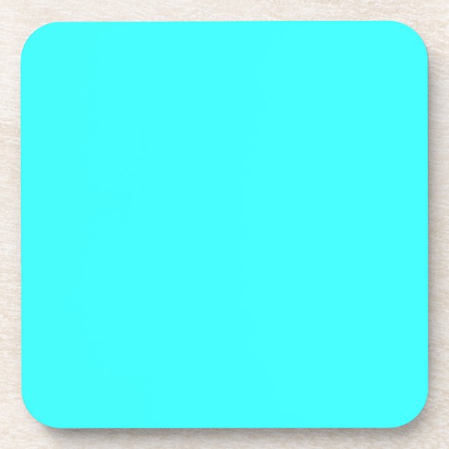 Aqua-cyan-blauer aquamariner getränkeuntersetzer (Vorderseite)