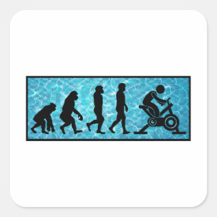 Aqua Cycling Swimming Pool Fitness Training Quadratischer Aufkleber