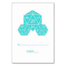 Aqua D20 Dice Platzkarte Tischnummer