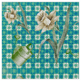 Aqua Daffidols Fabric Stoff