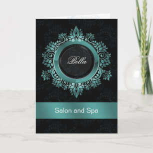 Aqua Damask Business Dankeschön Karten