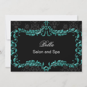 Aqua Damask Business Dankeschön Karten