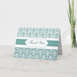 Aqua Damask DankeYou Cards Dankeskarte