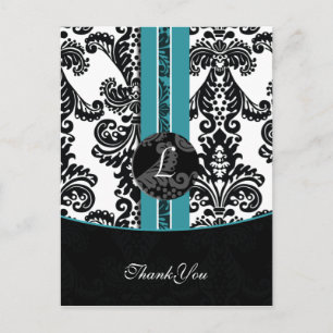 Aqua Damask DankeYou Cards Postkarte