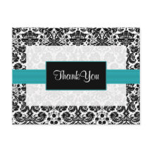 Aqua Damask DankeYou Cards