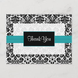 Aqua Damask DankeYou Cards Postkarte