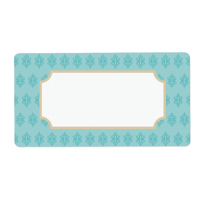 Aqua-Damask-Etiketten (Vorne)