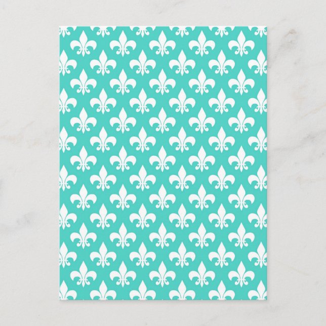 Aqua Damask Postkarte (Vorderseite)