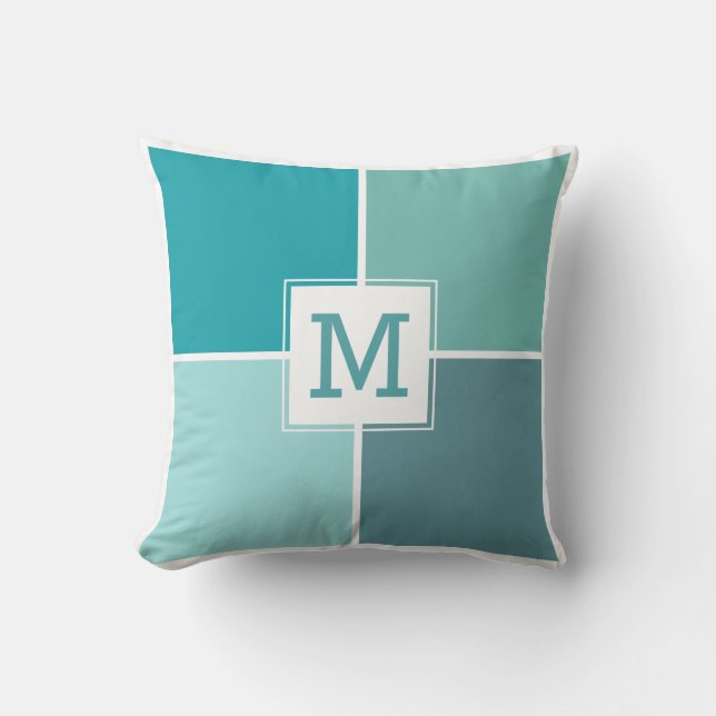 Aqua deckt kundenspezifisches kissen (Vorderseite)