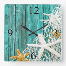 Aqua des Starfish-Filetarbeits-Strand-hölzernes