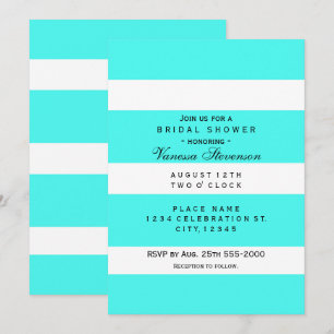 Aqua Dicke Chunky Streifen Moderne Einladungen