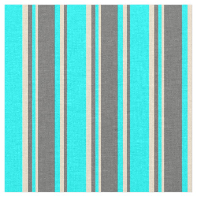 Aqua, Dim Gray & Tan Colored Lines Stoff (Nahaufnahme)