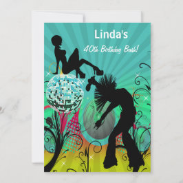 Aqua Disco Retro Party Einladung