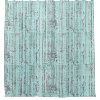 Aqua-Distressed-Rustic-Barn-Holz Duschvorhang
