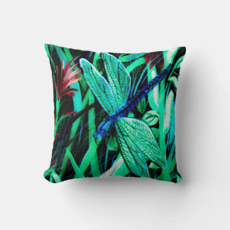 Aqua Dragonfly Pillow Kissen