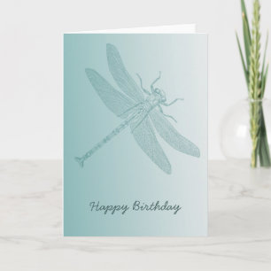 Aqua Dragonfly schick weiß stilvoll Karte