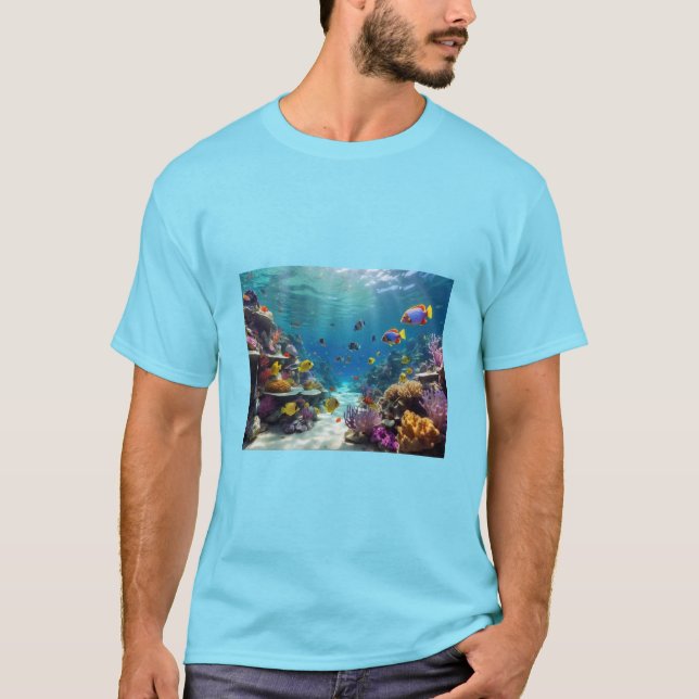 Aqua Dreams: Ruhiges T-Shirt (Vorderseite)