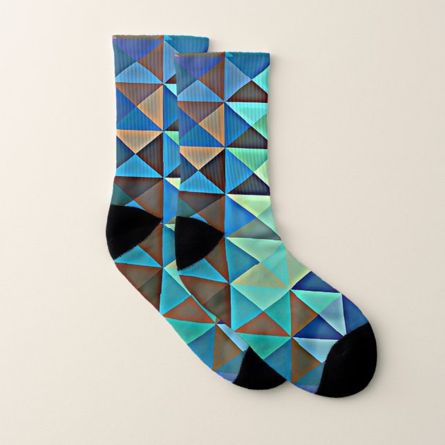 Aqua-Dreiecke Socken (Paar)