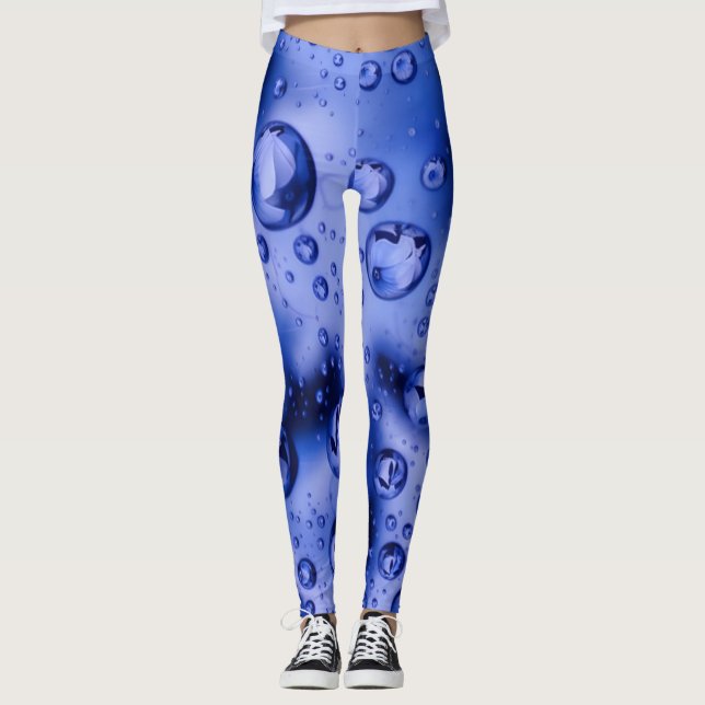 Aqua Droplet Dream Leggings - Water Bubble Blue (Vorderseite)