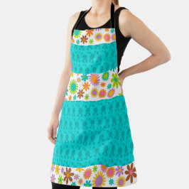 AQUA EASTER BUNNIES UND FARBHAFTE BLUME SCHÜRZE
