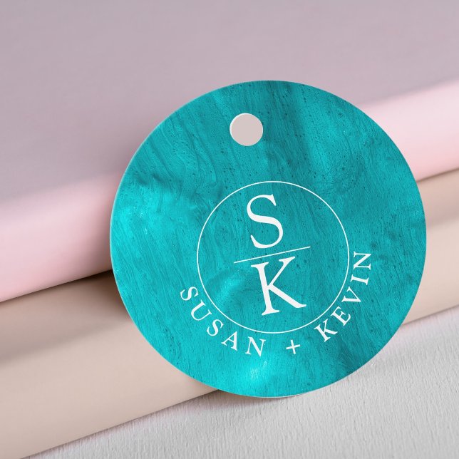 Aqua Elegance Hochzeit mit türkisfarbenem Wasser u Geschenkanhänger (Von Creator hochgeladen)