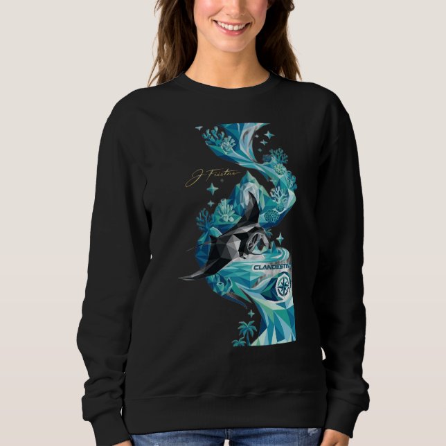 “Aqua Elegance – Manta Ray Flow Sweatshirt” Sweatshirt (Vorderseite)