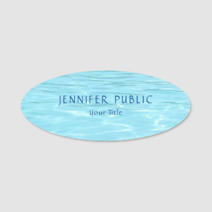 Aqua Elegantes modernes Template Nature Blue Water Namensschild
