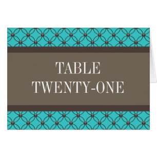 Aqua Extravagant Lattice Tischnummer Card