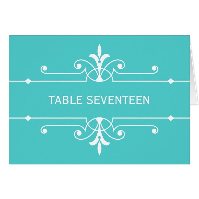 Aqua Extravagante Tischnummer (Vorderseite (Horizontal))