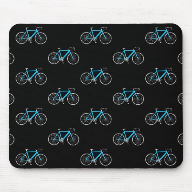 Aqua-Fahrrad auf schwarz Mousepad (Vorne)
