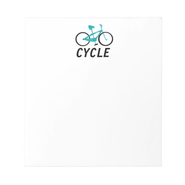 Aqua Fahrrad - Radfahren Notizblock (Vorderseite)