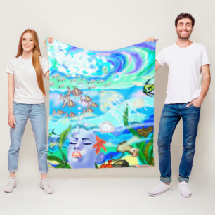 Aqua Fantasy Fleece Blanket