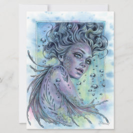 Aqua Fantasy Nymph Mermaid Female Art Card