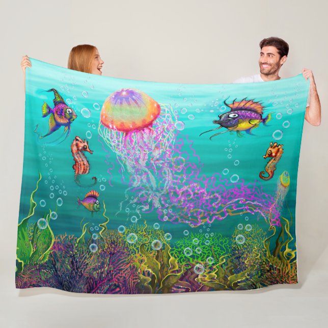 Aqua Fantasy Szene mit Qualle Fleece Blanket (Beispiel)