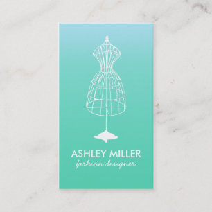 Aqua Fashion Designer Dress Form Business Card Visitenkarte