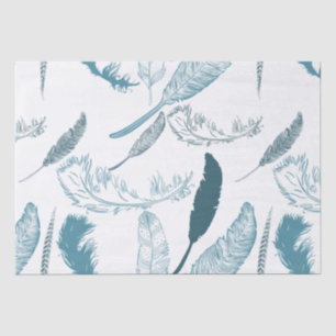 Aqua Feathers Seidenpapier