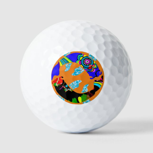 Aqua Fish Eastern Design Golf Golfball (Vorderseite)
