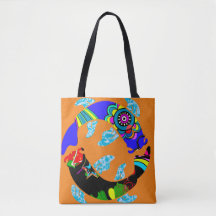 Aqua Fish Eastern Tote Tasche