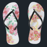 Aqua fleur flip flops<br><div class="desc">Muster, Rosa, Blume, Mädchen, Babydusche, hübsch, natürlich, Geburtstage, Hochzeit, ST valentin</div>