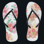 Aqua fleur flip flops<br><div class="desc">Muster, Rosa, Blume, Mädchen, Babydusche, hübsch, natürlich, Geburtstage, Hochzeit, ST valentin</div>